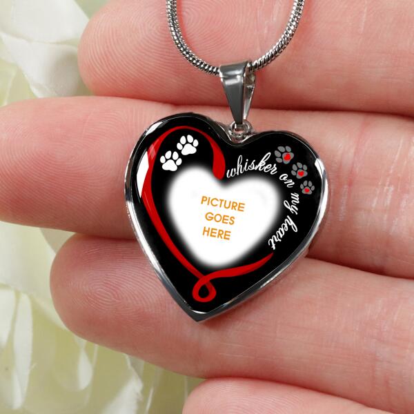 Personalized Pet Memorial Heart Necklace Whisker On My Heart For Pet Custom Memorial Gift M190  Friday89