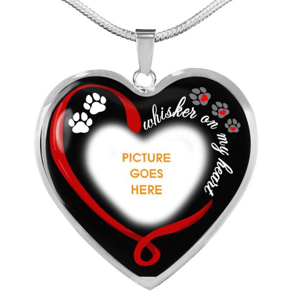 Personalized Pet Memorial Heart Necklace Whisker On My Heart For Pet Custom Memorial Gift M190  Friday89