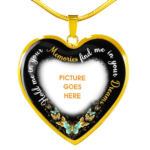 Personalized Memorial Heart Necklace Hold Me In Your Memories For Mom Dad Grandma Daughter Son Custom Memorial Gift M295  Friday89