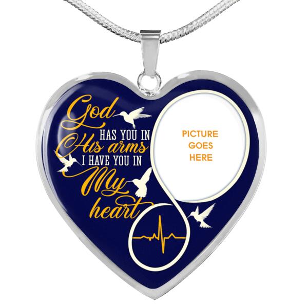 Personalized Memorial Heart Necklace God Has You In His Arms For Mom Dad Grandma Daughter Son Custom Memorial Gift M359  Friday89