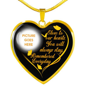 Personalized Memorial Heart Necklace Close To Ours Hearts For Mom Dad Grandma Daughter Son Custom Memorial Gift M385  Friday89