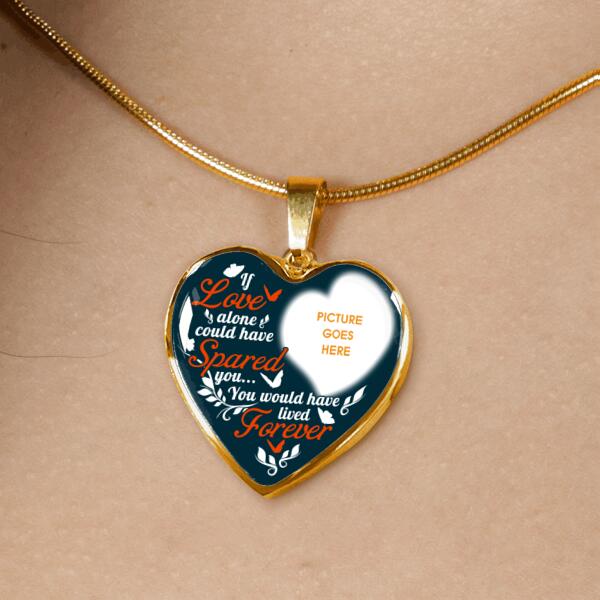 Personalized Memorial Heart Necklace If Love Alone For Mom Dad Grandma Daughter Son Custom Memorial Gift M392  Friday89