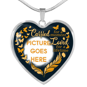 Personalized Memorial Heart Necklace Carried For A Moment For Mom Dad Grandma Daughter Son Custom Memorial Gift M417  Friday89