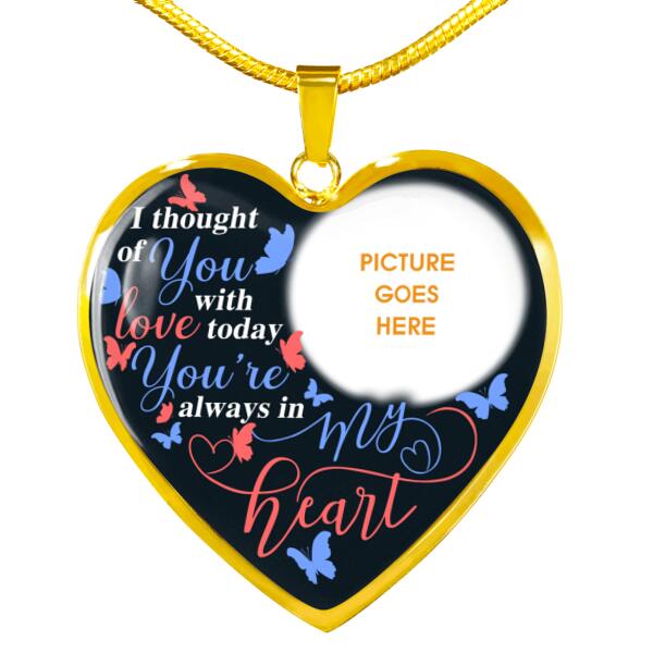 Personalized Memorial Heart Necklace I Thought Of You For Mom Dad Grandma Daughter Son Custom Memorial Gift M414  Friday89