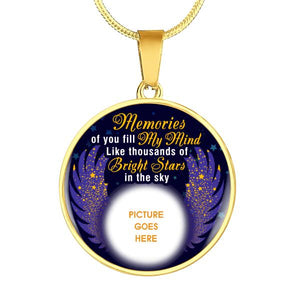 Personalized Memorial Circle Necklace Memories Of You Fill My Mind For Mom Dad Grandma Daughter Son Custom Memorial Gift M422  Friday89
