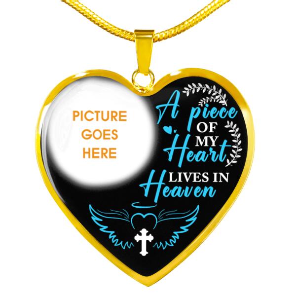 Personalized Memorial Heart Necklace A Piece Of My Heart For Mom Dad Grandma Daughter Son Custom Memorial Gift M430  Friday89