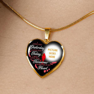 Personalized Memorial Heart Necklace I Love You Yesterday For Mom Dad Grandma Daughter Son Custom Memorial Gift M402  Friday89
