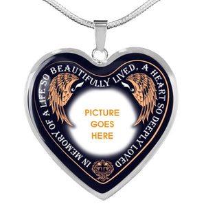 Personalized Memorial Heart Necklace In Loving Memory Of A Life For Mom Dad Grandma Daughter Son Custom Memorial Gift M441  Friday89