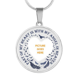 Personalized Memorial Circle Necklace Part Of My Heart Is With My Angel For Mom Dad Grandma Daughter Son Custom Memorial Gift M449  Friday89