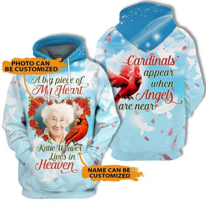 Personalized Memorial Hoodie A Big Piece Of My Heart Lives In Heaven For Mom, Dad, Grandpa, Son, Daughter Custom Memorial Gift M456  Friday89