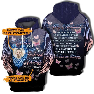Personalized Memorial Hoodie I'm Not A Widow For Husband Custom Memorial Gift M459  Friday89