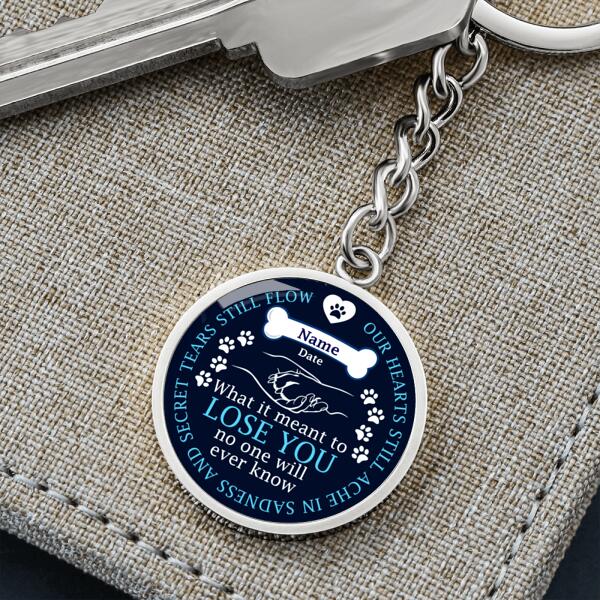 Custom Memorial Circle Keychain With Picture For Loss Of Pet Our Hearts Still Ache Keychain Black M476A  Friday89
