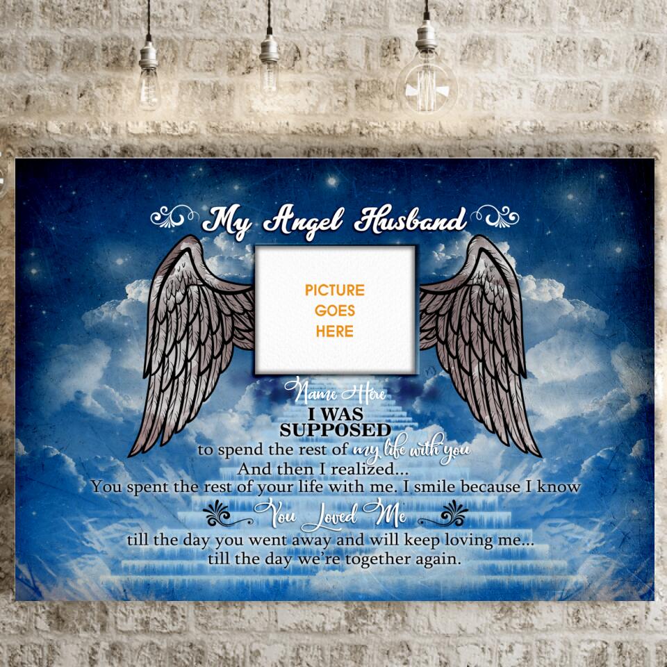 Personalized Memorial Landscape Canvas My Angel Husband Wings For Loss Of Husband Landscape Canvas Custom Memorial Gift M205  Friday89