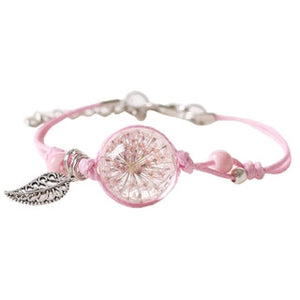 Friday89 adjustable spring flower ceramic beaded braided bracelet