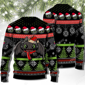 HTTYD Ugly Sweatshirt Dragon Toothless Santa Hat Christmas Sweatshirt  Friday89
