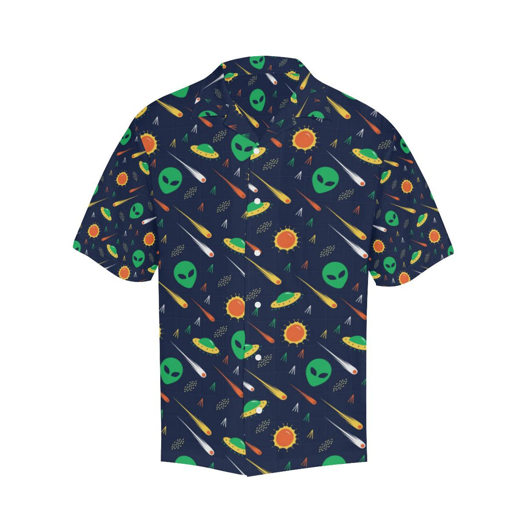 Friday89 UFO Alien Hawaiian Shirt Alien UFO Comet Pattern Hawaii Aloha Shirt