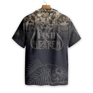 Friday89 Fishing Hawaiian Shirt Fish Reaper Aloha Shirt Black Hawaii Shirt For Adult