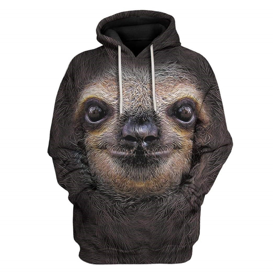 Sloth T-shirt Sloth Face Fur Custome Black T-shirt Hoodie Men Women  Friday89
