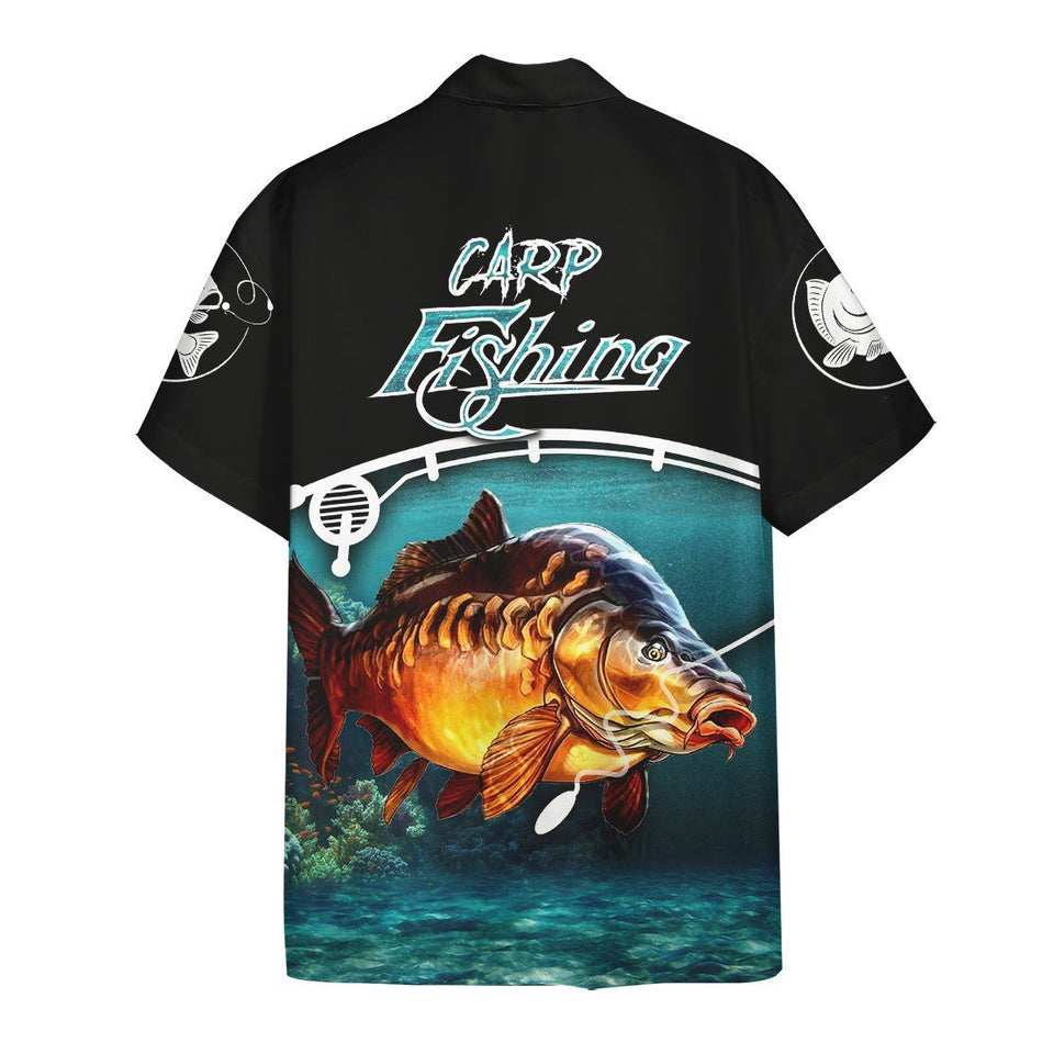 Friday89 Fishing Shirt Carp Fishing Hawaii Shirt Blue Aloha 3D Shirt
