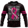 Breast Cancer Shirt Breast Cancer Warrior Words Black Pink Hoodie Breast Cancer Hoodie