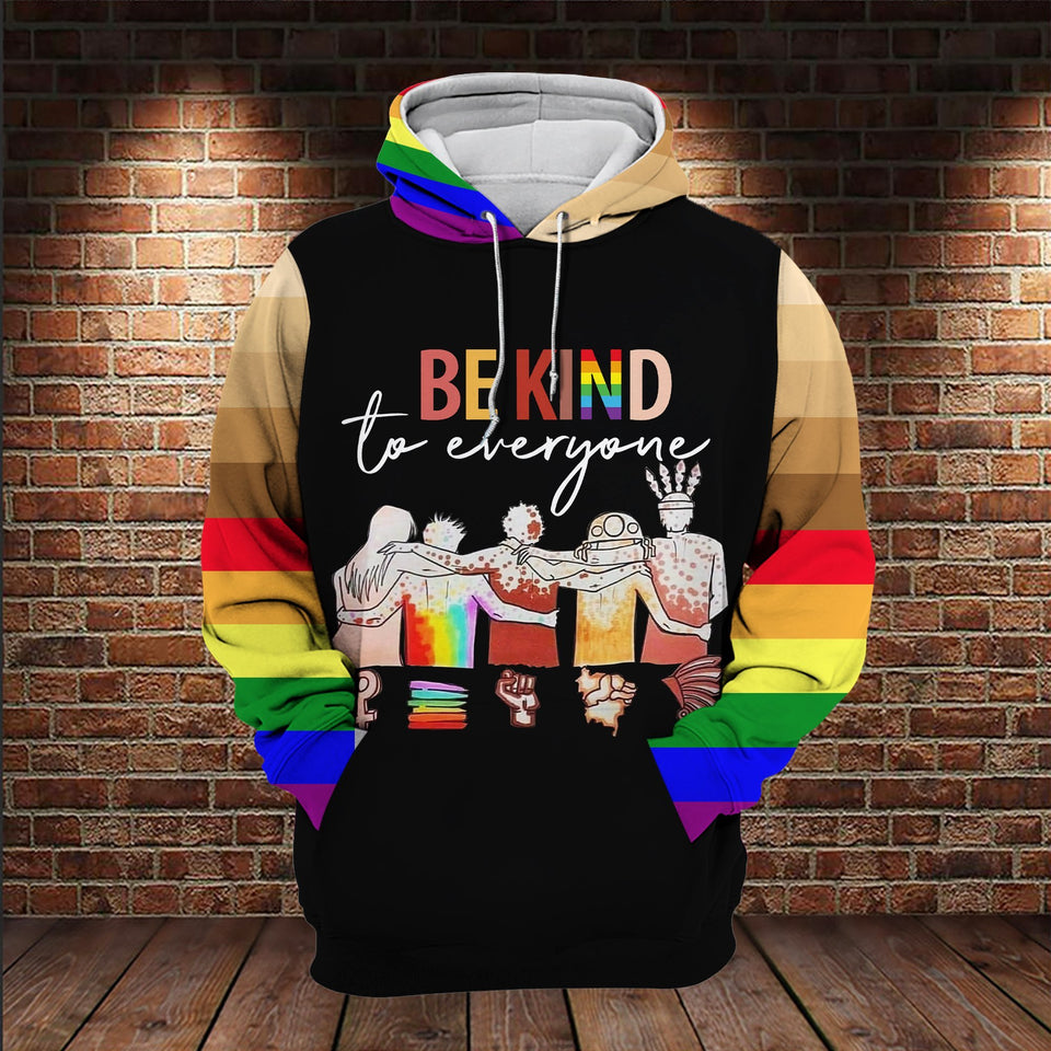 Friday89 LGBT Melanin T-shirt Be Kind To Everyone LGBT Melenin T-shirt Hoodie Adult Full Print