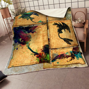 HTTYD Blanket Vintage Dragon Map Blanket  Friday89