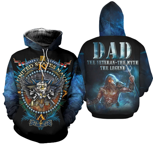 Veteran Navy Father Hoodie Dad The Veteran Myth Legend T-shirt Hoodie Men Women Gift For Father's Day  Friday89