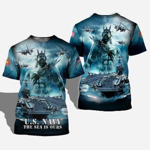  Friday89 Veteran US Navy Hoodie The Sea Is Ours Poseidon AOP T-shirt 3d Hoodie