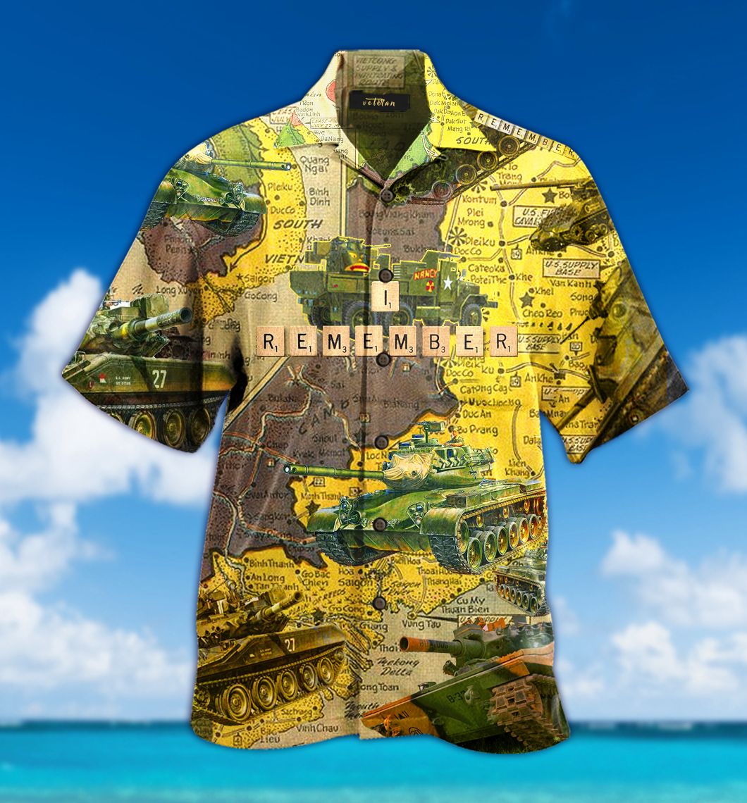 Friday89 Veteran Hawaiian Shirt I Remember Tank Aloha Shirt Unisex Full Size Adult 