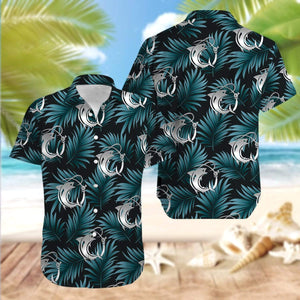 Friday89 Fishing Hawaiian Shirt Fish Hook Pattern Tropical Hawaii Aloha Shirt Black Adult Full Print
