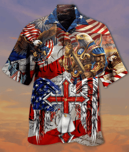 Friday89 4th Of July Hawaii Shirt Combatant Eagle American Flag Hawaiian Aloha Shirt Unisex Adult