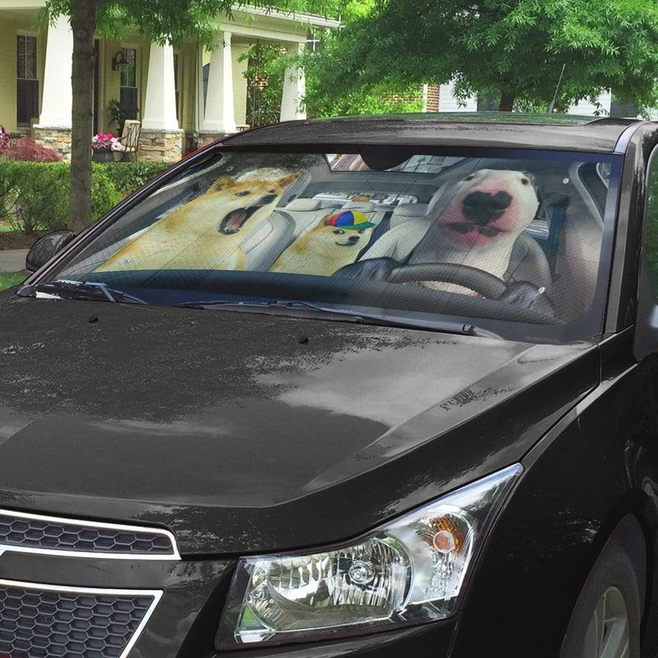 Friday89 Dog Meme Car Sun Shade Doge Meme Auto Sun Shade