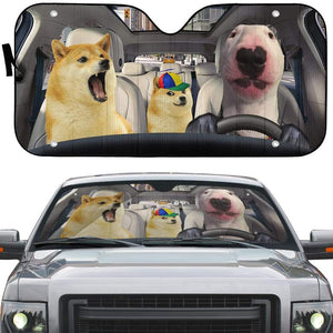 Friday89 Dog Meme Car Sun Shade Doge Meme Auto Sun Shade