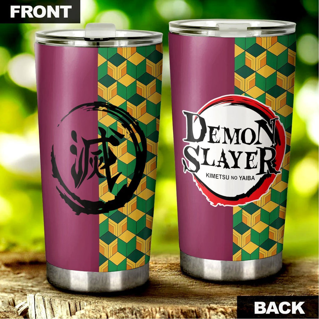 Friday89 Demon Slayer Tumbler 20 oz Giyu Tomioka Kimetsu No Yaiba Logo Tumbler Cup 20 oz