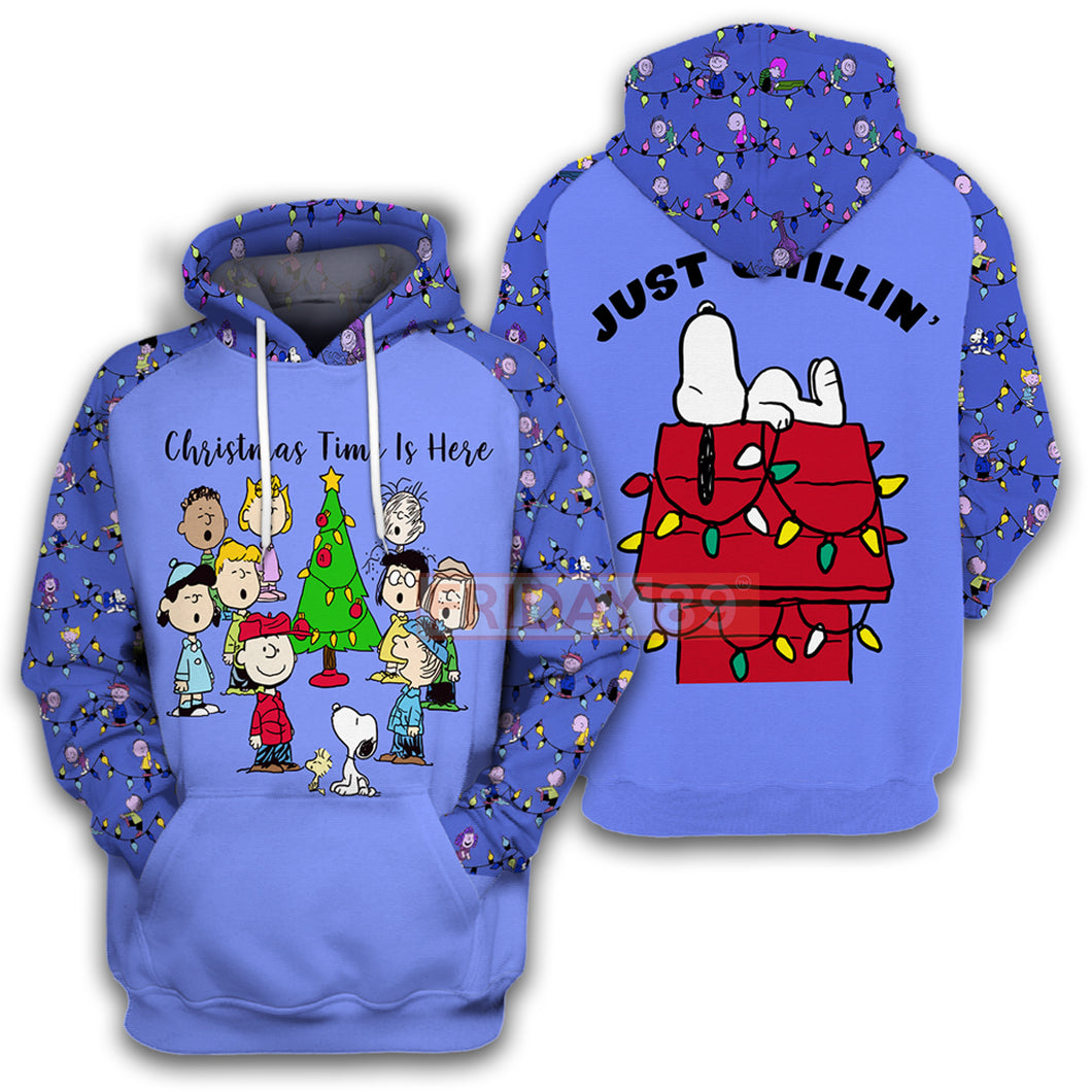 Peanuts Hoodie Peanuts Christmas Time Is Here Just Chillin' T-shirt Hoodie Men Women  Friday89