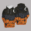 Halloween Hoodie Pumpkin Field Black Cat Black Orange Hoodie Halloween Clothing
