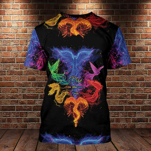 Friday89 LGBT Pride Shirt Rise From Your Ashes Rainbow Birds T-shirt Hoodie Adult Unisex Full Print