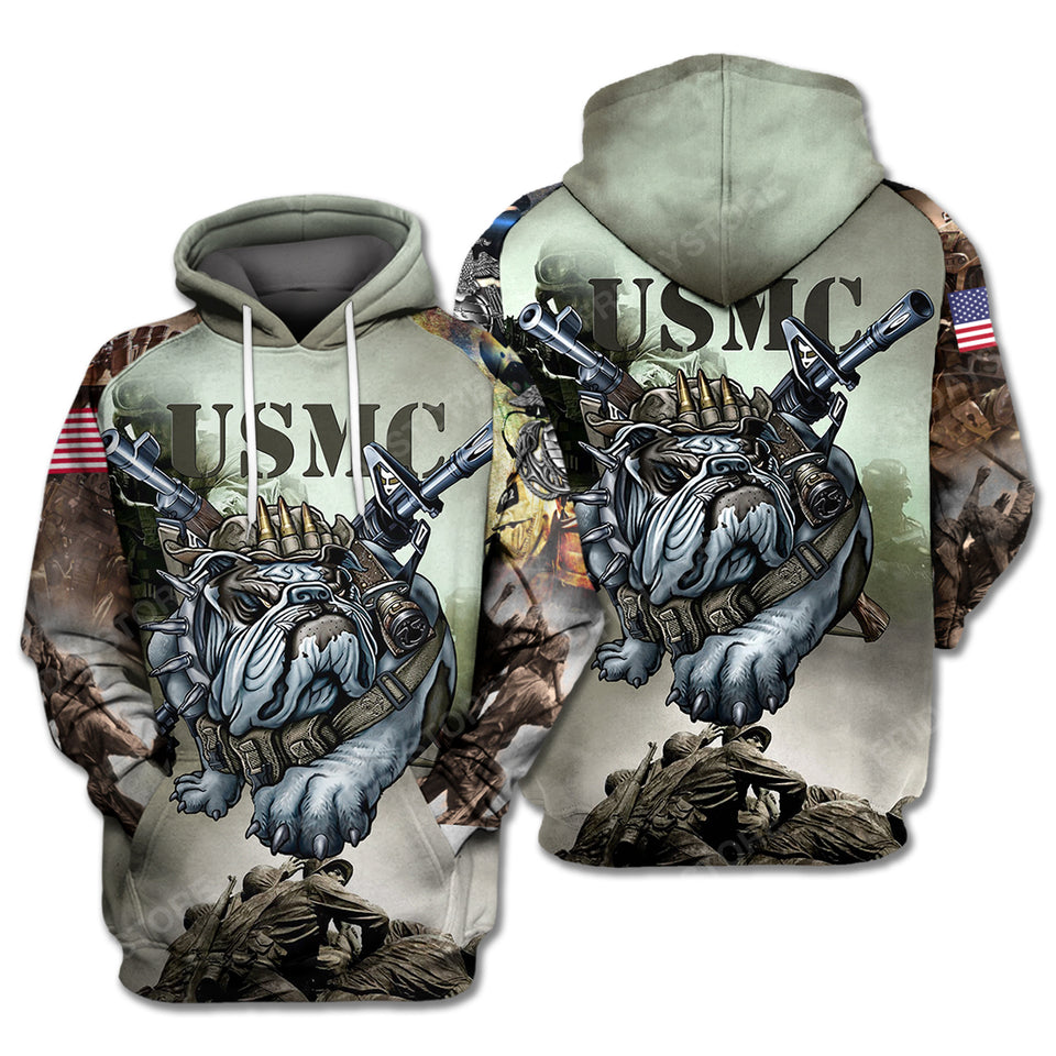 USMC Veteran Hoodie Shirt USMC Marine Bulldog Semper Fi Hoodie  Friday89