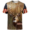 Hunting T-shirt Deer Hunting Wildlife American Flag T-shirt Hoodie Men Women  Friday89
