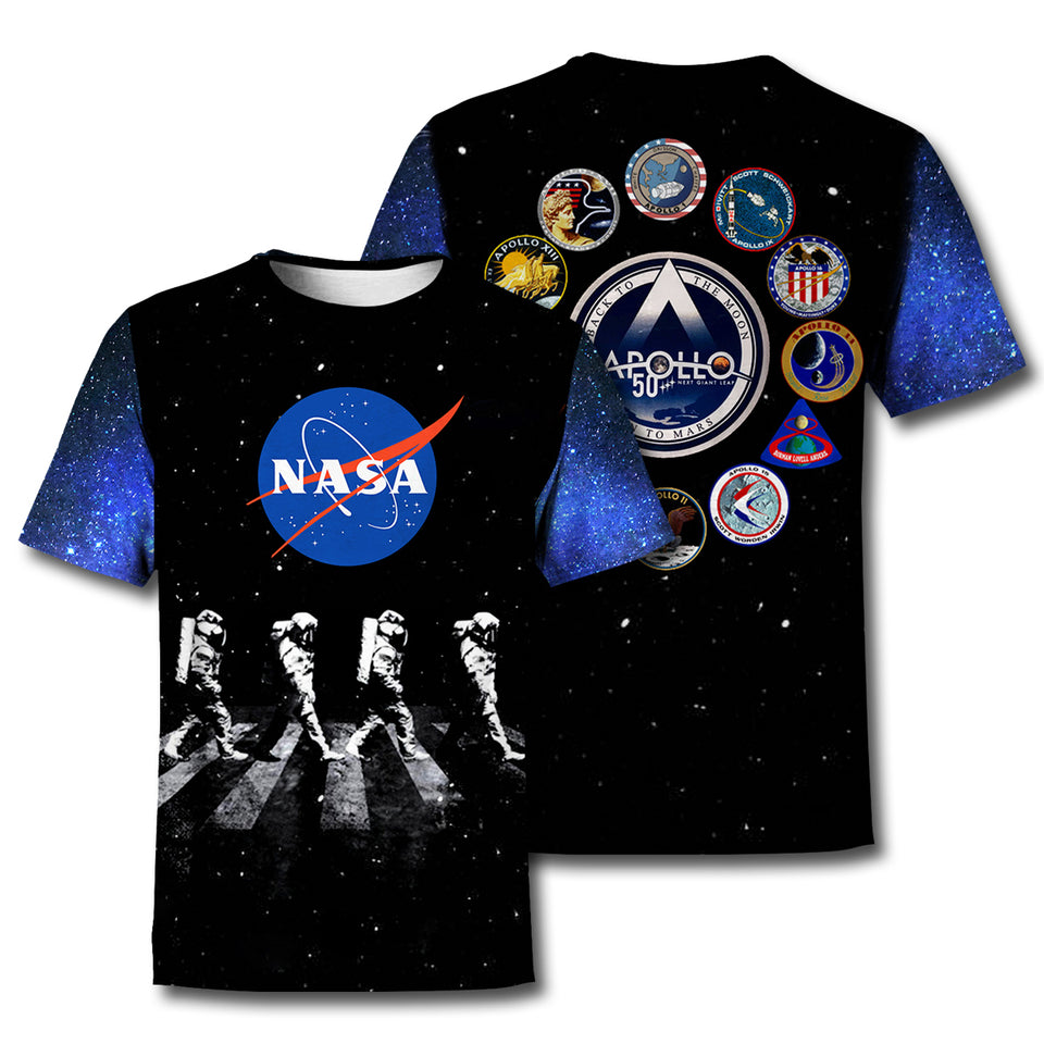 NASA T-shirt Apollo 11 Walking Astronauts T-shirt Hoodie Men Women  Friday89