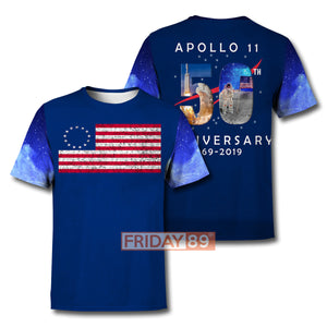 NASA T-shirt 50th Anniversary Apollo 11 Moon Landing T-shirt Hoodie Men Women  Friday89