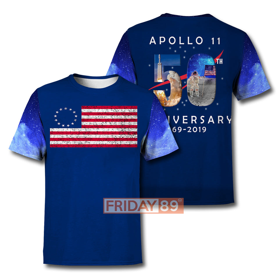 NASA T-shirt 50th Anniversary Apollo 11 Moon Landing T-shirt Hoodie Men Women  Friday89