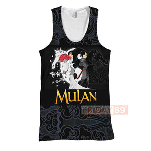 DN T-shirt Princess Mulan Beauty Art Motif Pattern T-shirt Cool Amazing DN Mulan Hoodie Tank  Friday89