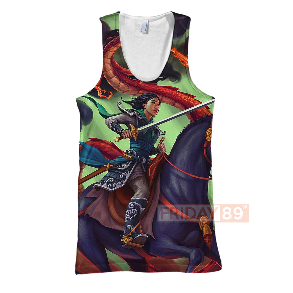 DN T-shirt Princess Mulan Warrior Art T-shirt Cool High Quality DN Mulan Hoodie Tank  Friday89