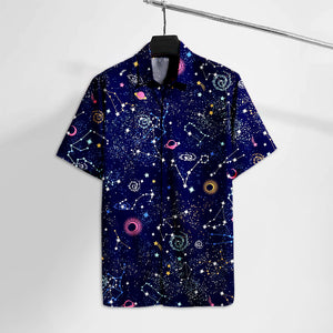 NASA Hawaiian Shirt NS Geometric Space and Astronomy Hawaii Tshirt Aloha Shirt  Friday89