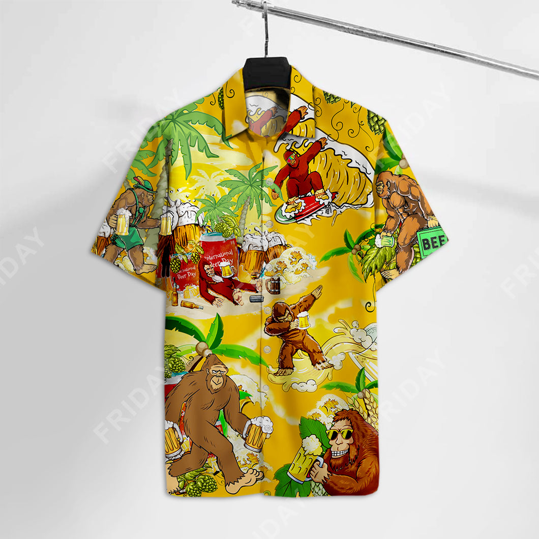 Bigfoot Aloha Shirt Yellow Bigfoot Beer Hawaiian Shirt  Friday89