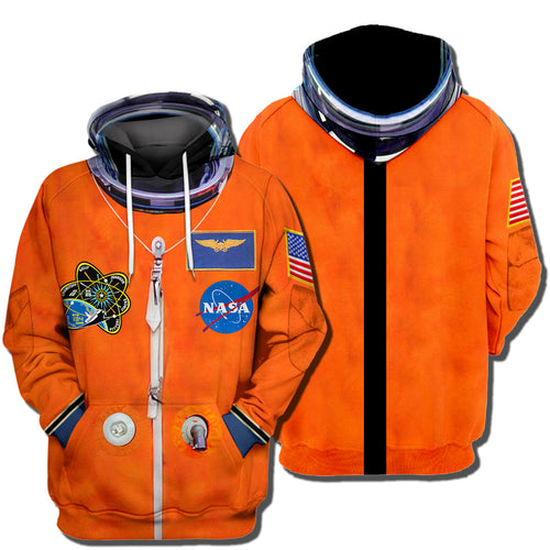 NASA Hoodie Astronaut Space Suit Cosplay Costume Orange T-shirt Hoodie Men Women  Friday89