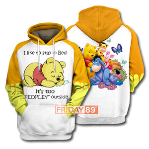 DN WTP T-shirt I Like To Stay In Bed - Pooh Bear T-shirt Cute DN WTP Hoodie Tank  Friday89