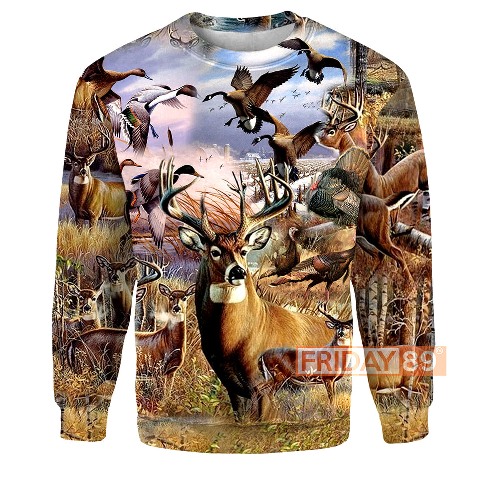 Hunting T-shirt Animals Hunting Deer Hunter T-shirt Hoodie Men Women  Friday89