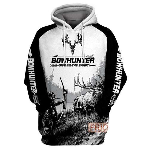 Hunting Hoodie Bow Hunter Moose Deer Hunting Art T-shirt Hoodie Men Women Unisex  Friday89